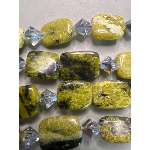 Artisan Double Strand Elephant Necklace Natural Serpentine Jasper Beads Signed - Picture 10 of 12